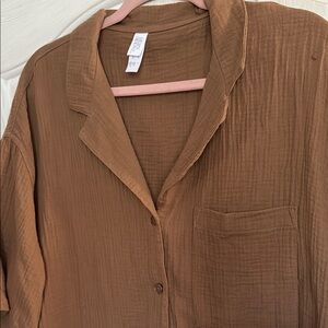 Brown Button-Up Shirt